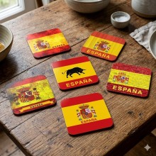 Set 6 posavasos bandera España - La Tienda de España
