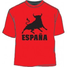Camiseta roja España Toro negro