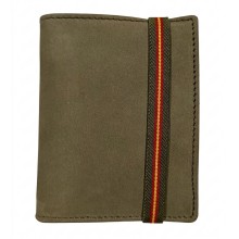 Cartera piel bandera España verde caza. La Tienda de España