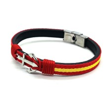 Pulsera cuero bandera España ancla. La Tienda de España