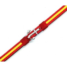 Pulsera cuero bandera España ancla. La Tienda de España