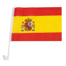 Bandera España con escudo para coche - La Tienda de España