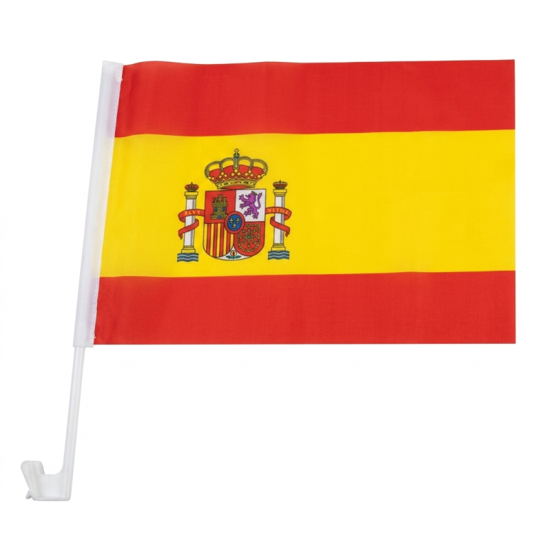 Bandera España con escudo para coche - La Tienda de España