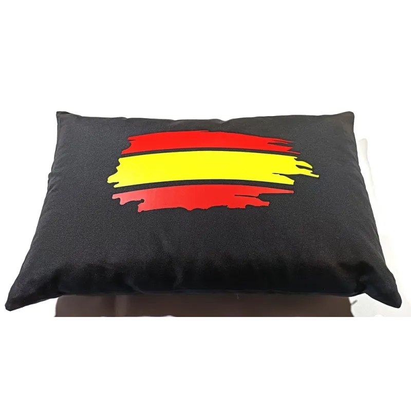 Cojín bandera España 30x45cm negro. La Tienda de España