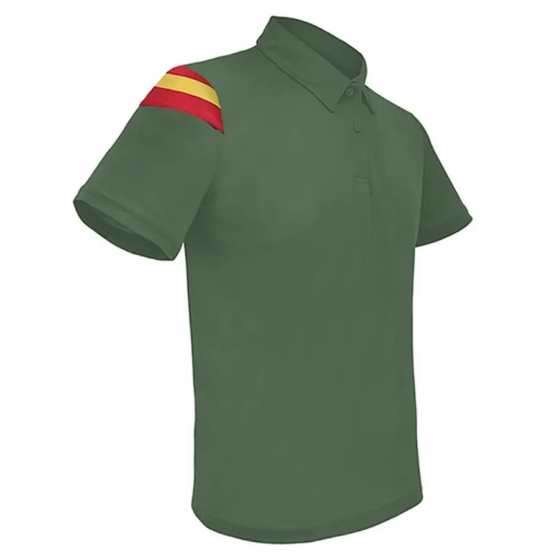 Polo técnico bandera España verde. Modelo 11078. La Tienda de España