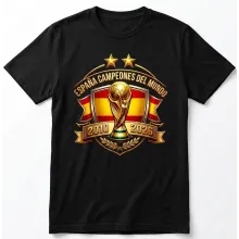 Camiseta España Campeones del Mundo 2026 negra. La Tienda de España