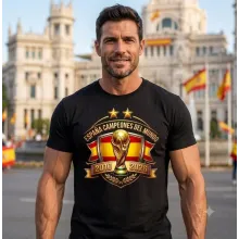Camiseta España Campeones del Mundo 2026 negra. La Tienda de España