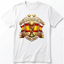Camiseta España Campeones del Mundo 2026 blanco. La Tienda de España