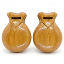 Castañuelas de madera color nogal claro- La Tienda de España