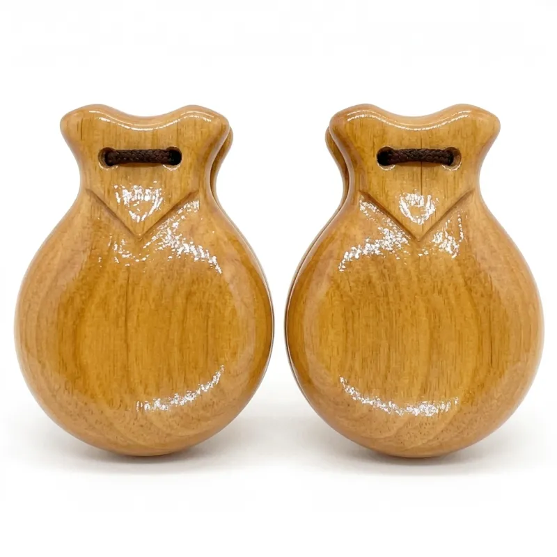 Castañuelas de madera color nogal claro- La Tienda de España