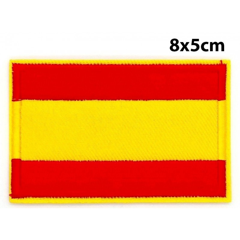 Parche bordado bandera España sin escudo con velcro. La Tienda de España
