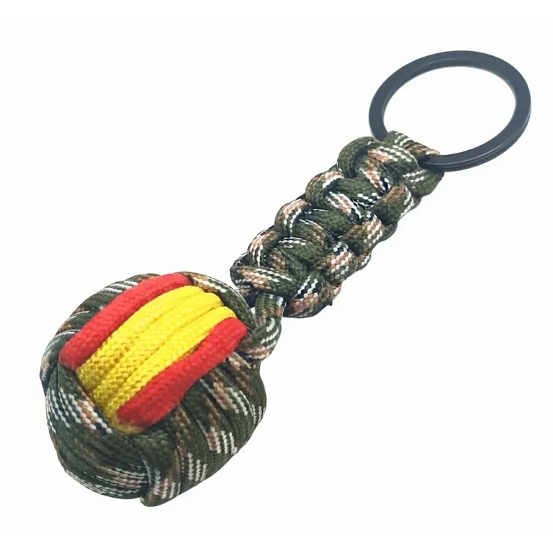 Llavero bola paracord camuflaje bandera España. La Tienda de España