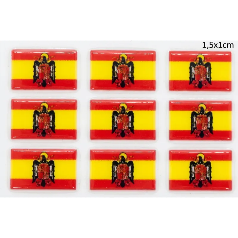 9 pegatinas relieve bandera España Águila de San Juan. La Tienda de España
